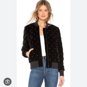 Parker Meredith Velvet Bomber Jacket With Rhinestones